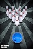  BOWLING NOTIZEN PUNKTRASTER NOTIZBUCH: 6x9 Zoll (ähnlich A5 Format) Merkbuch mit cremefarbenen Seiten und Bowling Kegel und Kugel Cover tolle Geschenkidee für Männer Frauen Kinder