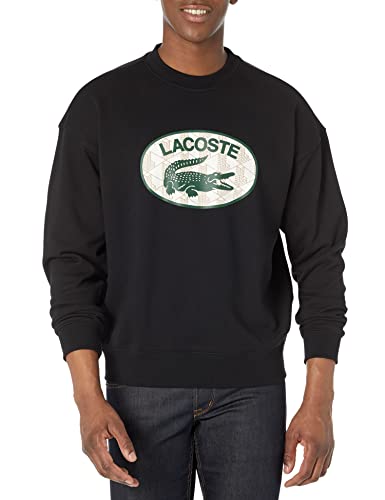 Lacoste Men's Loose Fit Branded Monogram Print Sweatshirt