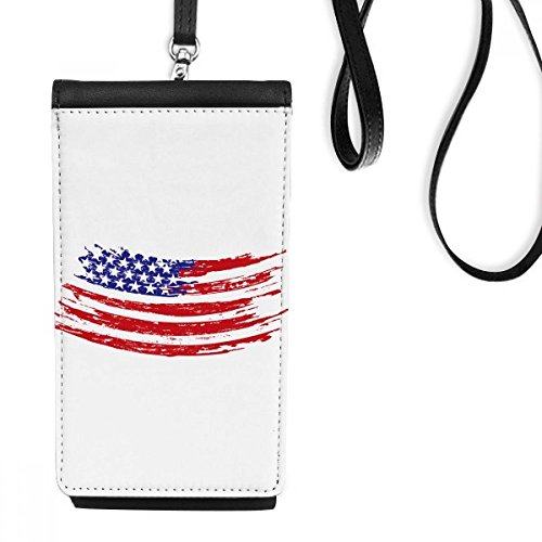 Smartphone bourse en cuir suspendu avec porte-monnaie intégré motif drapeau américain