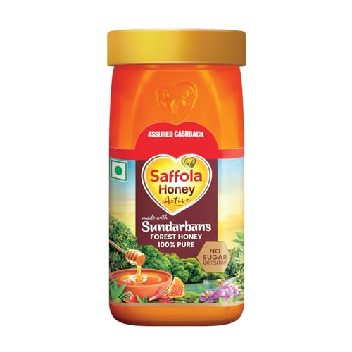 Saffola Honey Active, Made with Sundarban Forest Honey, 100% Pure Honey, No sugar adulteration, Natural Immunity booster, 500g