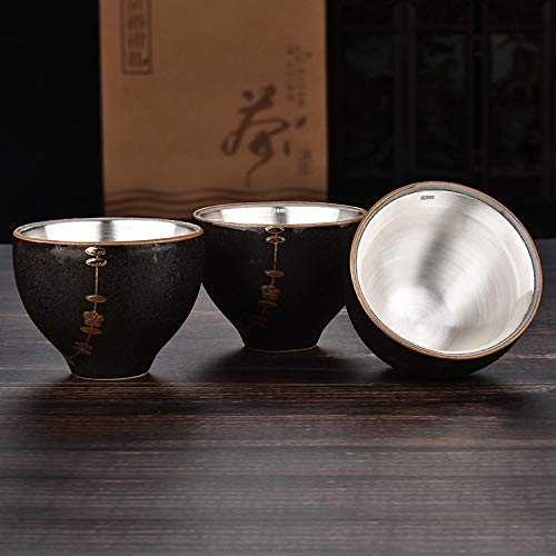 No-Branded Teiera d'Argento hkrstssxj Sterling Silver 999 Teiera Fatta a Mano Cerimonia Giapponese Cerimonia Teiera Lato… - immagine 4