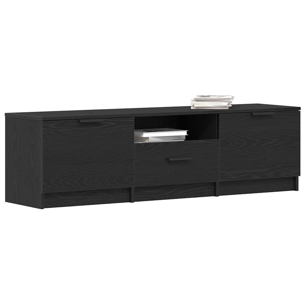 55 Inch Engineered Wood TV Stand with Drawers | Features sleek steel handles and ample storage, ideal as a modern living room entertainment center for media devices.
