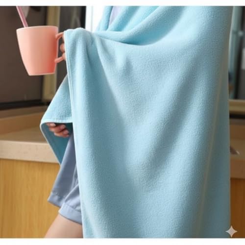 Image of Dribble Coral Fleece 450 GSM Bath Towel 70x140 cm | Ultra Soft, Quick Dry, Highly Absorbent | Lightweight & Skin-Friendly Towel for Bathroom, Gym & Travel, Blue