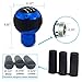 Thruifo 5 Speed Gear Shifter Knob, Leather Covered Aluminum Manual Car Stick Shift Handle Fit Most MT Transmissions, Blue