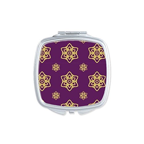 Miroir de poche Thaïlande compact de maquillage avec motif tissage d'or