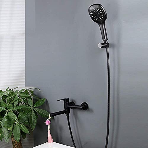 Robinet de baignoire en laiton de style européen avec ensemble de douche noir premium