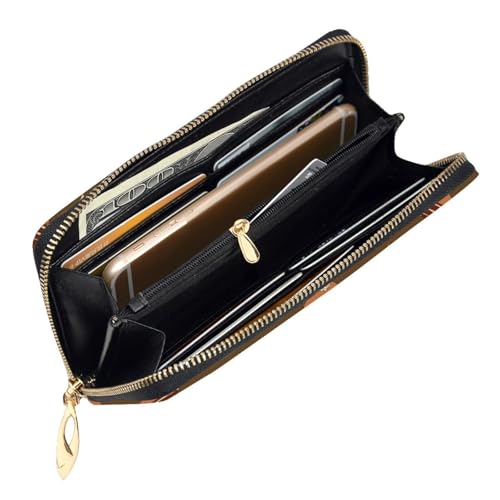Chocolate Squares Cake Long leather wallet - with zipper - portable and waterproof, suitable for office, study and daily use4