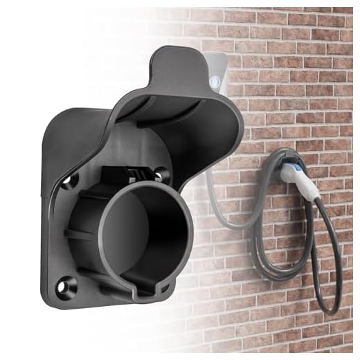 Anina EV Charger Holder SAE J1772 Charging Cable Organizer for Portable Electric Car Charger Cable Hanger Electric Vehicle Charging Cord Holder Wall-Mount Connector Space Saving