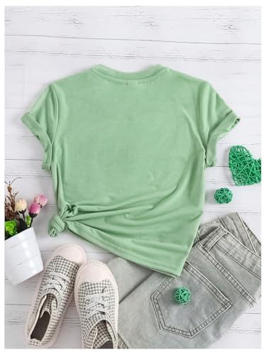 SweatyRocks Girl's T Shirts Cartoon Print Short Sleeve Crew Neck Cute Graphic Tees2