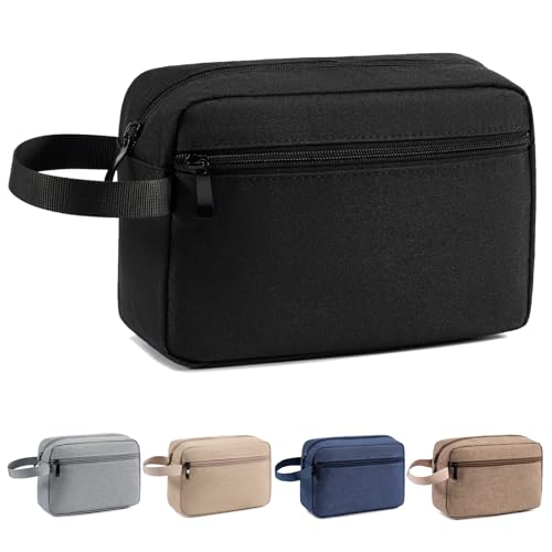 XIRYOHEAUR Travel Toiletry Bag, Small Cosmetic Bag, Hanging Water-Resistant Organizer for Men & Women, Ideal for Makeup, Shaving Kit, Gym Essentials & Travel Accessories (Black)