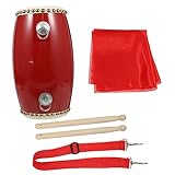 TENDYCOCO 伝統的なシンプルな腰太鼓 牛革製ウエストドラム 12cmサイズ 紐付き 演奏用パーカッション 大人 子供対応 セット