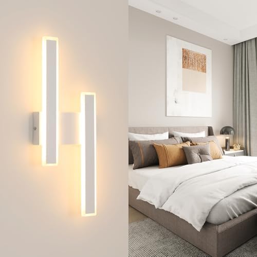 ZMH Applique murale LED intérieure noire 100CM moderne 15W lumière vers