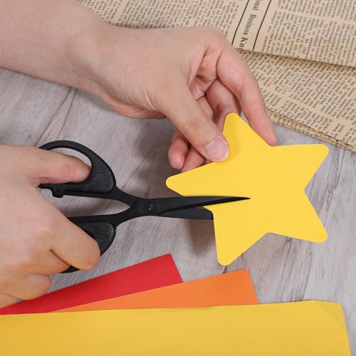 Black Office Scissors 6 Inch Small All Purpose Sharp Scissor Stainless Steel Blade Shears Straight Handle Shear for Paper, DIY Craft, Office, Desk, School, Home - Thumbnail 5