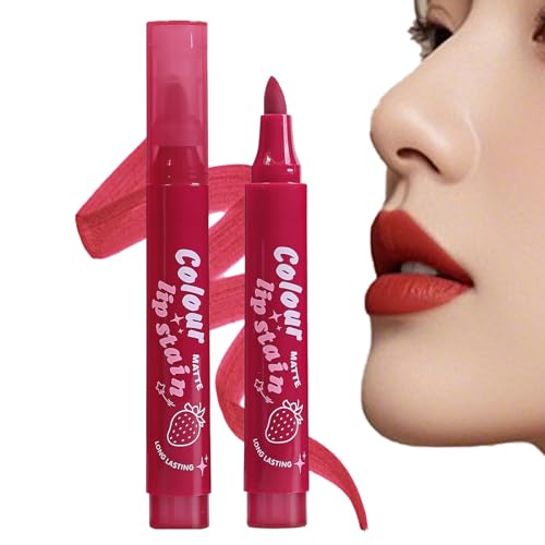 Rotulador Labial | Plumón Labial Líquido Mate Rojo,Barra de Labios Duradera Antimanchas para Novias y Jóvenes