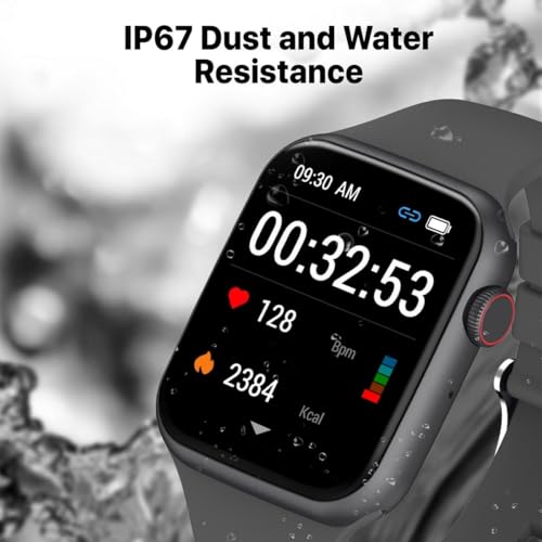 Image of Promate Xwatch-B19 Fitness Smart Watch, 1.9 inch Display Bluetooth Calling, IP67 Water Resistant, Voice Assistant, 15 Days Battery Life, 30 Sports Modes, Real-Time HR Monitor, 100+ Watch Faces (Graphite)