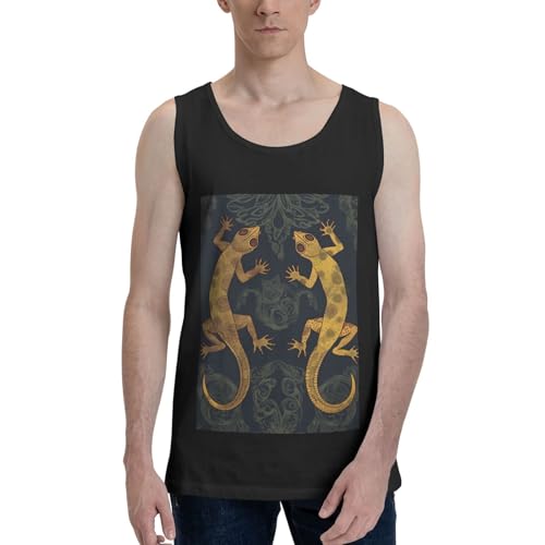 Débardeur d'été workout gym coton homme muscle tee imprimé lézards