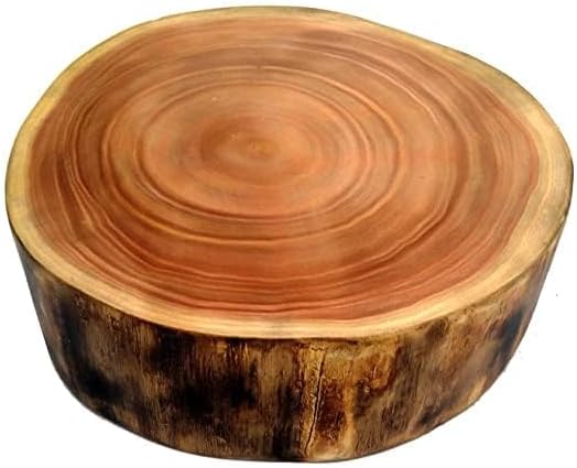 Wood Live Edge Butcher Block Chopping Cutting Board (Size- 12-13 Inch, Thickness- 4 Inch, Beige)