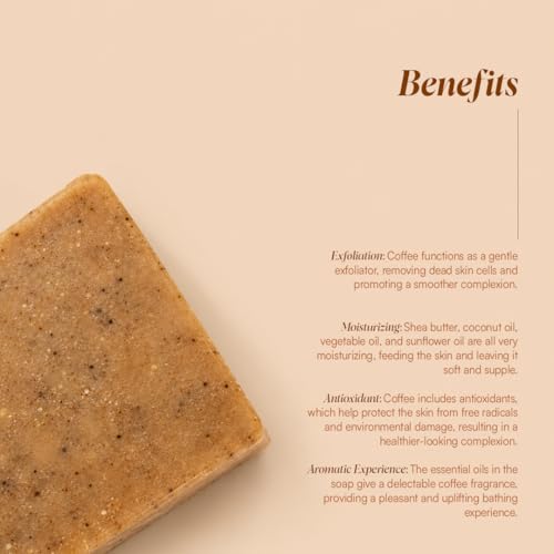 Image of Agapi Sikkim Handcrafted Cofee Bar Soap with Orgainc Coffee Grounds, Beeswax, Shea Butter, Coconut Oil, Vegetable Oil, Sunflower Oil, | Natural- 110 gm