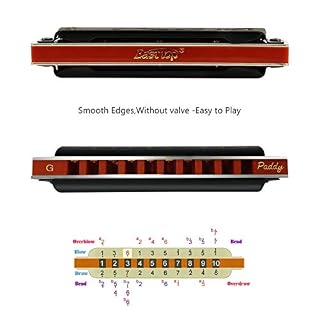 Clé d’harmonica East Top Diatonic Blues de Paddy G 10 trous 20 tons 008K Harmonica blues professionnel pour adultes… - Les Beatles, Paul McCartney, John Lennon, RIngo Starr, George Harrison Clé d'harmonica East Top Diatonic Blues de Paddy G 10 trous 20 tons 008K Harmonica blues professionnel pour adultes… – Image 3