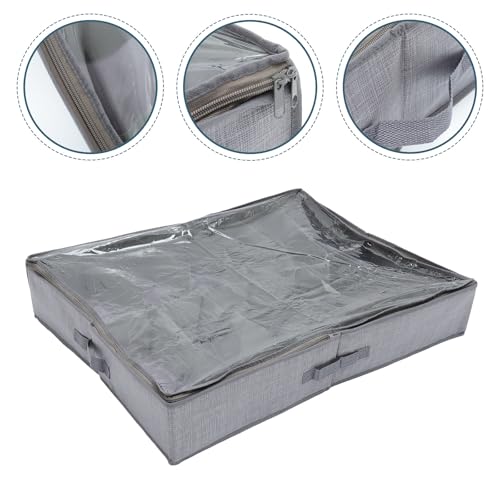 Organizador de zapatos bajo cama de tela gris ideal para ahorrar espacio en dormitorios pequeños 6