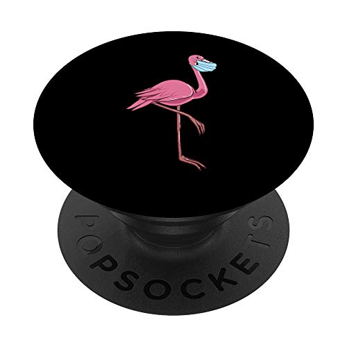 Flamingo en una máscara facial PopSockets Agarre y Soporte para Teléfonos y Tabletas