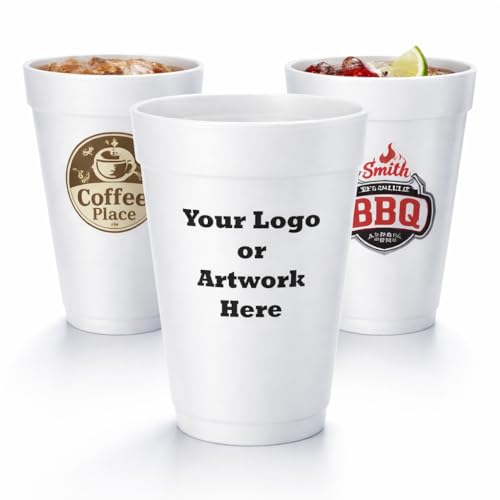 20oz Customizable Foam Cups – Personalized Disposable Cups with Custom Text or Logo | Custom Print Styrofoam Cups for Parties, Events, Weddings, and Businesses (25)-