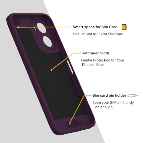 Image of Outlouders Back Cover for Motorola Moto G06 Power Soft Matte Silicone Cover with Slim Fit | Mag-Safe Logo (Not Mag-Safe Compatible) | Shockproof | Camera Protection Bumper Case (Purple)