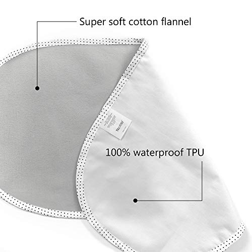 Image of TILLYOU Waterproof Changing Pad Liners 6 Pack, 100% Cotton Reusable Cloth Diaper Liners, Gray