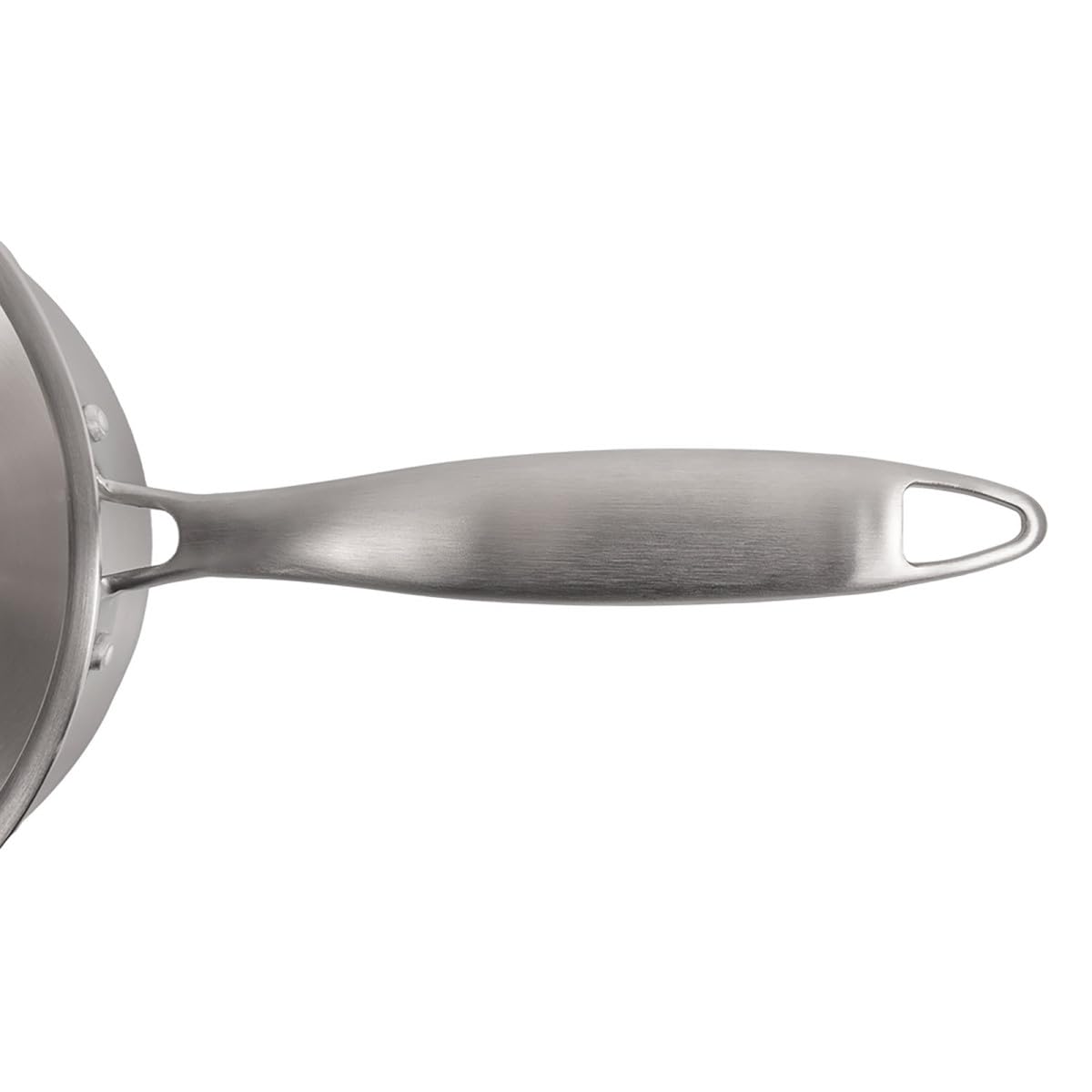 Cuisinox - Gourmet - Wok 28 cm inox - Triply - Compatible tous feux dont induction - Acier Inoxydable 18/1 - Finition Satinée - Poignée Fixe - Sans PFAS, PTFE, PFOA - Made in France