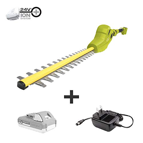Sun Joe 24V-PHT17-LTE Cordless Telescoping Dual-Action Pole Hedge Trimmer, Kit