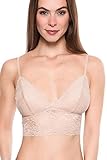 Maidenform Women's Casual Comfort-Longline Lace Bralette Bra, Beige (Cafe...