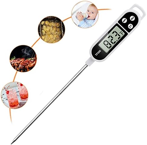 Digital Kitchen Food Thermometer With LCD Display – Measure Meat, Water, Milk And Food Temperature With Probe Instrument For BBQ And Cooking