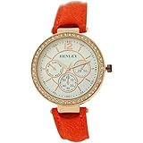  Henley rosegoldf. Strass BES. Gehäuse Chronoeffekt Damen Armbanduhr H06105.8
