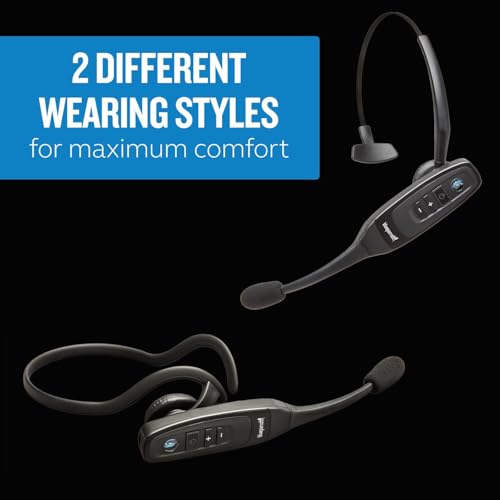 Image of BlueParrott C400-XT Mono Bluetooth Wireless Headphones 96% Noise Canceling Trucker Headset with Mic, Convertible Over Head to Behind Neck Style with 300 ft. Wireless Range, 24 hrs. Talk Time, Black