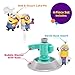DecoSet® Minions Fart Bubble Blaster Cake Topper, 4 Piece Decoration Set With Working Bubble Wand, Stand, & Kevin, Bob, & Stuart Minions | For Birthday And Celebrations