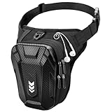 Rolgno Bolsa Pierna Moto, Amplia Capacidad Riñoneras Pierna Hombre Mujer, Duradero Bolsa de Alforja para Moto con Correa de Pierna Ajustable & Tira Reflectante, para Ciclismo Pesca Camping Deporte