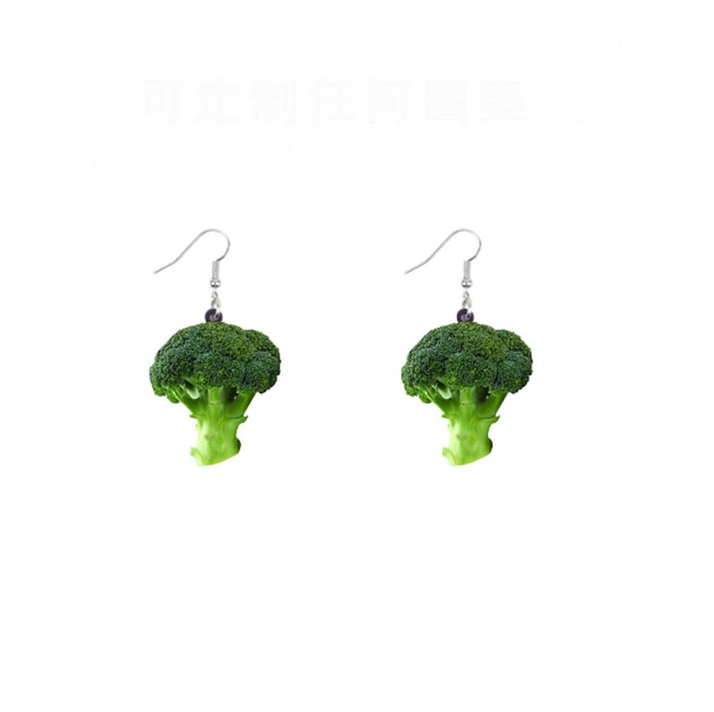 Caiyao Vegetable And Fruit Dangle Earrings Collection Pickled Cucumber Corn Apple Cauliflower Broccoli Pumpkin Chili Eggplant Cute Earrings