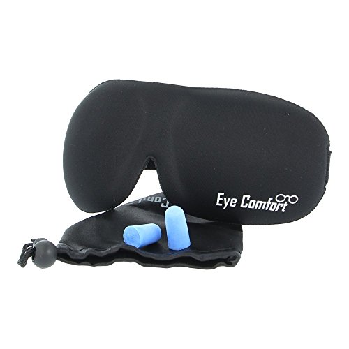 Premium Quality Eye Mask For Sleeping With Adjustable Strap, Carry Pouch and Ear Plugs by Eye Comfort - Get That Quality Rest You So Deserved