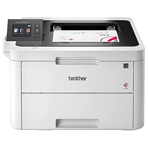 Brother Color HL-L3270CDW Compact Wireless Digital Laser Printer with NFC - Print Only - 25 ppm, 2400 x 600 dpi, 2.7" Color Touchscreen, Auto Duplex Printing, 250 Sheet, Ethernet