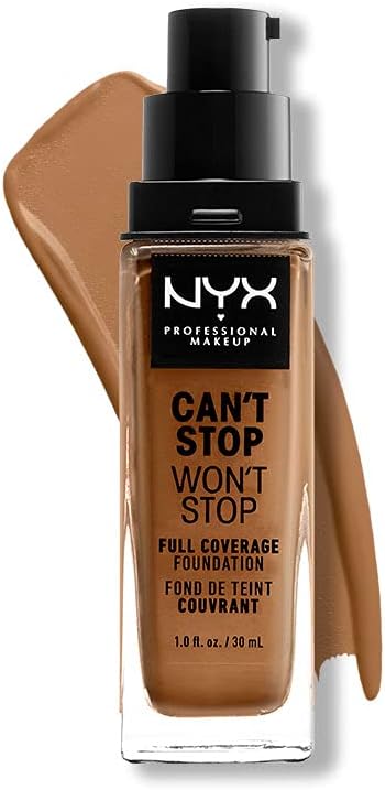 NYX PROFESSIONAL MAKEUP Can't Stop Won't Full Coverage Foundation, Almond 15.3