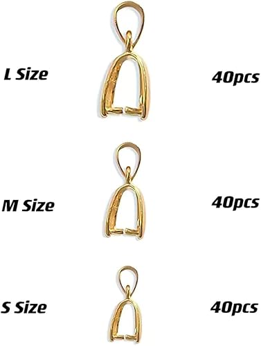 Miniatura 2 de 120 piezas de fianza para la fabricación de joyas, 0.78 pulgadas, 0.66 pulgadas, 14 colgantes grandes, conectores de cierre de metal para colgar