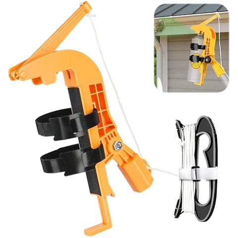 Spray Can Extension Pole Adaptor, Adjustment Wasp Spray Pole Fit for Wasp/Hornet, Aerosol Can and Powder Duster, Pro Sprayer Adaptor for Spray Paint, Window Cleaner, Spray Can Trigger Handle- Yellow Cover