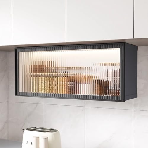 Wall-Mounted Aluminum Alloy Storage Cabinet with LED Light - Space-Saving Organizer for Bathroom, Kitchen & Living Room - Over-Toilet Makeup & Medicine Storage Solution