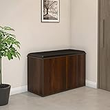 Nilkamal Metro 2 Door Engineered Wood Shoe Rack with Cushioned Seat and 3 Shelves | Walnut | Store up to 12 to 15 Shoes