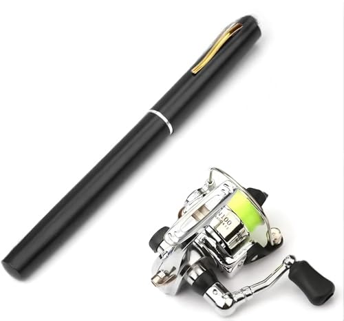 Mini Telescopic Fishing Rod and Reel Combo-Portable Pen-Style Kit with Spinning Reel Perfect for Travel Backpacking and Beginner Anglers; Compact and Easy to Carry.