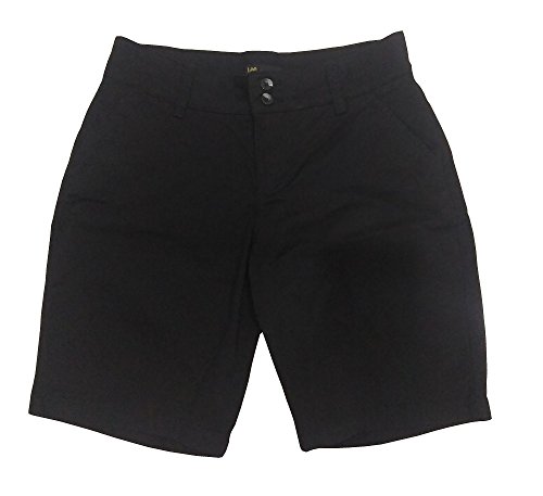 LEE Womens Straight Fit Tailored Chino Bermuda Short (4, Black)