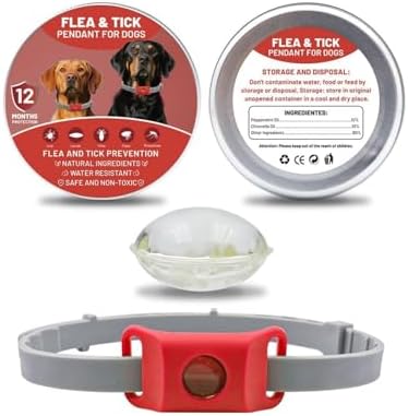 Flea and Tick Repellent Pendant for Dogs, 100% Natural Ingredients, Protects Against Fleas and Ticks.