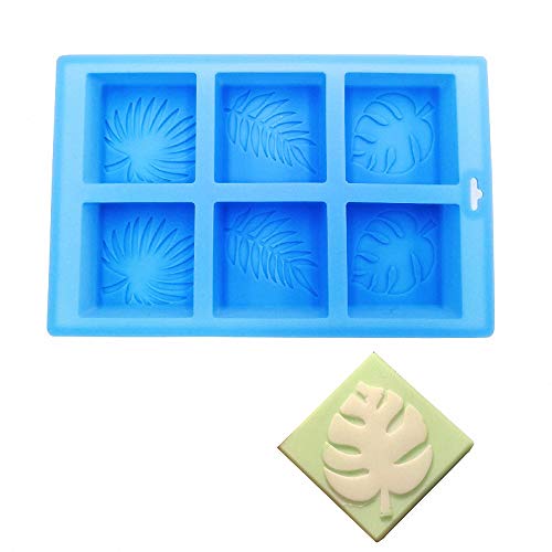 Palm Tree Leaf Soap Mold, 6 Cavity Coconut Tree Leaves Silicone Handmade Diy Craft Summer Holiday Hawaiian Tropical Rain Forest Lotion Bar Mold Cake Baking Pan #TOP12