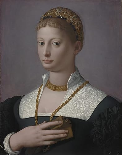 Poster Bronzino portrait femme 58x90 cadeau idéal pour passionné d'art d'Italie
