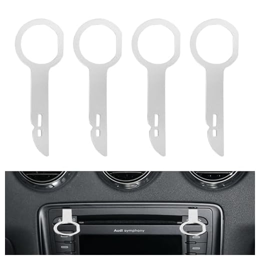flintronic Herramientas Extraccion Radio Coche, Herramienta de Extracción de Radio de Coche, Herramientas para Quitar la Radio de Coche, Compatible con la Mayoría de Las Radios de Coche, 4 Unidades